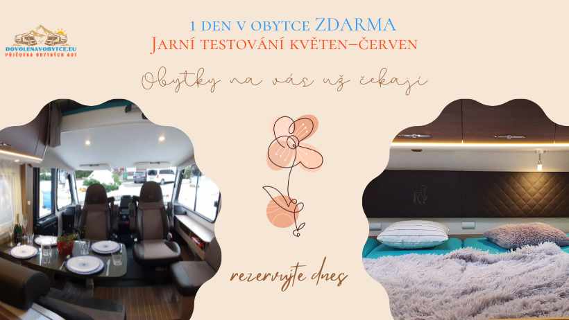 Využijte jarní akci 3+1 nebo 4+1 den zdarma na půjčení obytky 2026.